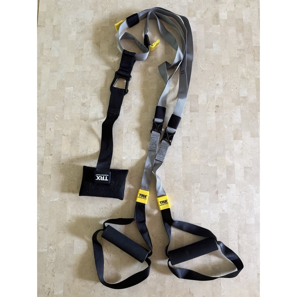 TRX Suspension Trainer Straps Set Black/Yellow With Door Anchor Workout Training